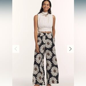 Farm Rio x Anthropologie Linen Blend Daisy Wide-Leg Pants